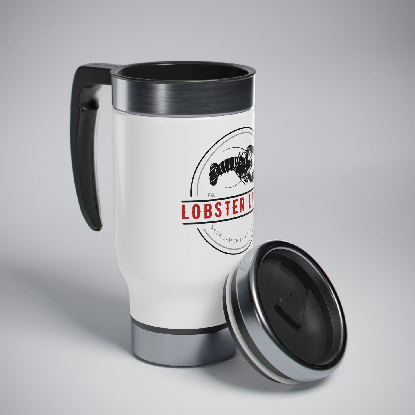 Stainless Steel Travel Mug with Handle, 14oz