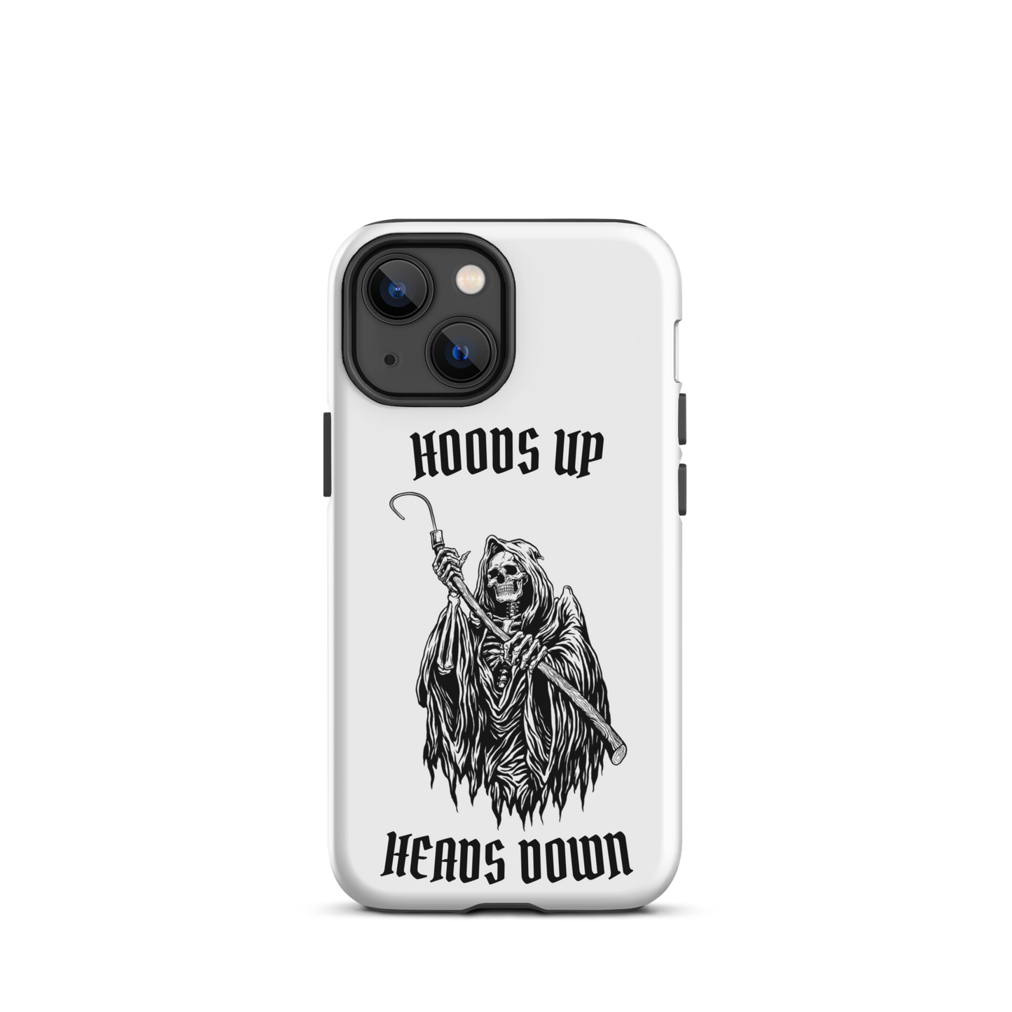 Hoods Up Heads Down Tough iPhone case (White)