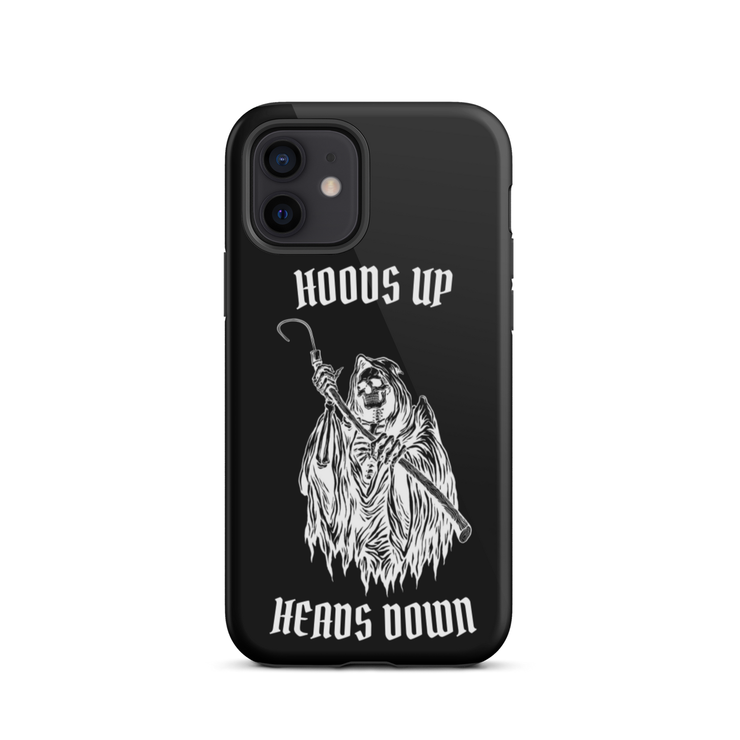 Hoods Up Heads Down Tough iPhone case (Black)