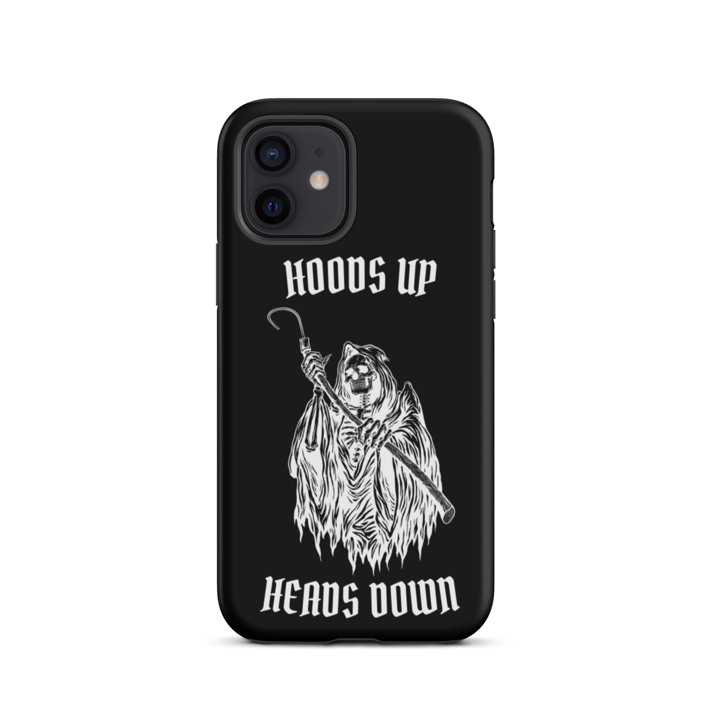 Hoods Up Heads Down Tough iPhone case (Black)